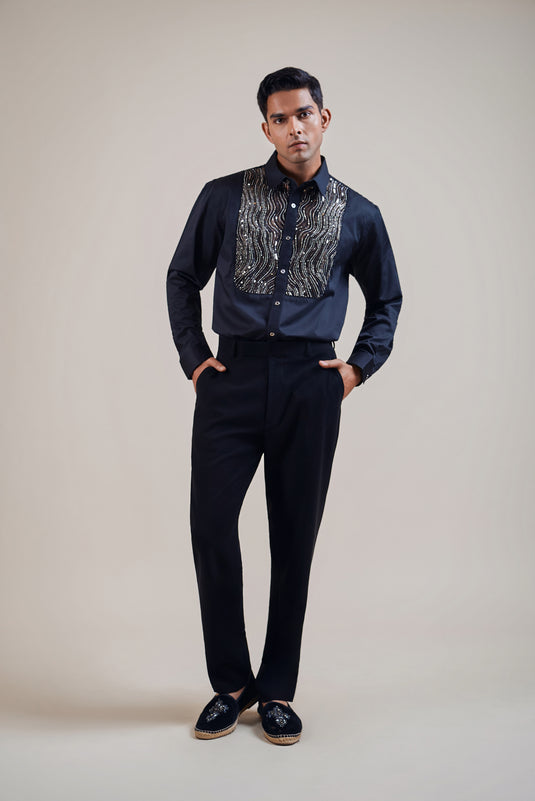 Garden of Eden black-gunmetal dripping shirt