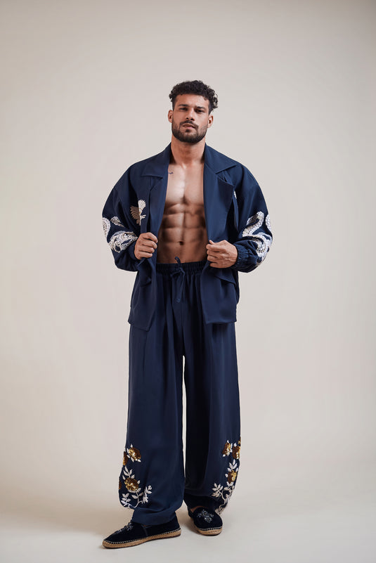 Night charcoal gara co-ord set