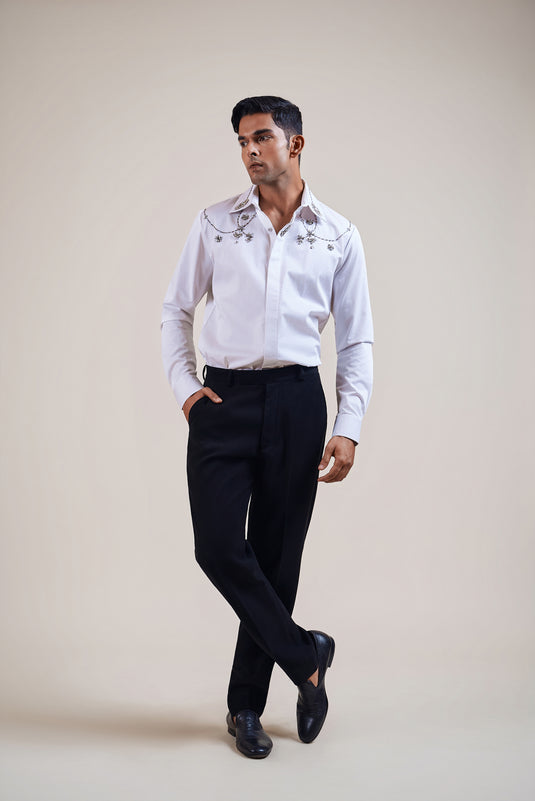 Night white rhinestone shirt