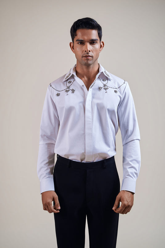 Night white rhinestone shirt