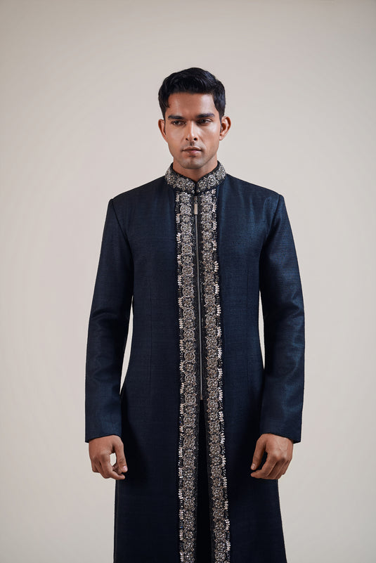 Caligula’s Feast black rhinestone sherwani