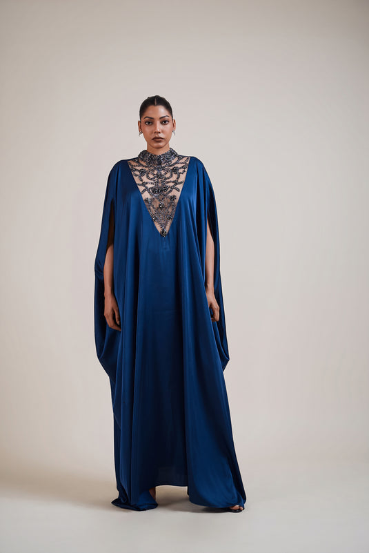Caligula’s Feast navy rhinestone kaftan