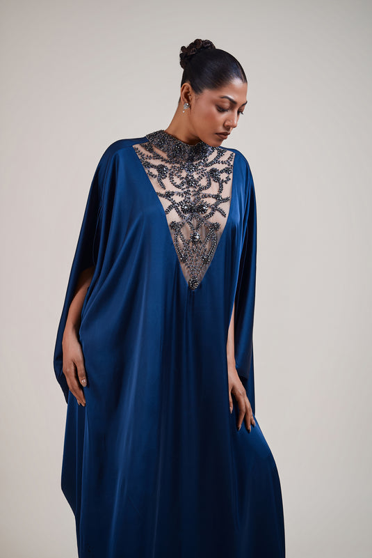 Caligula’s Feast navy rhinestone kaftan