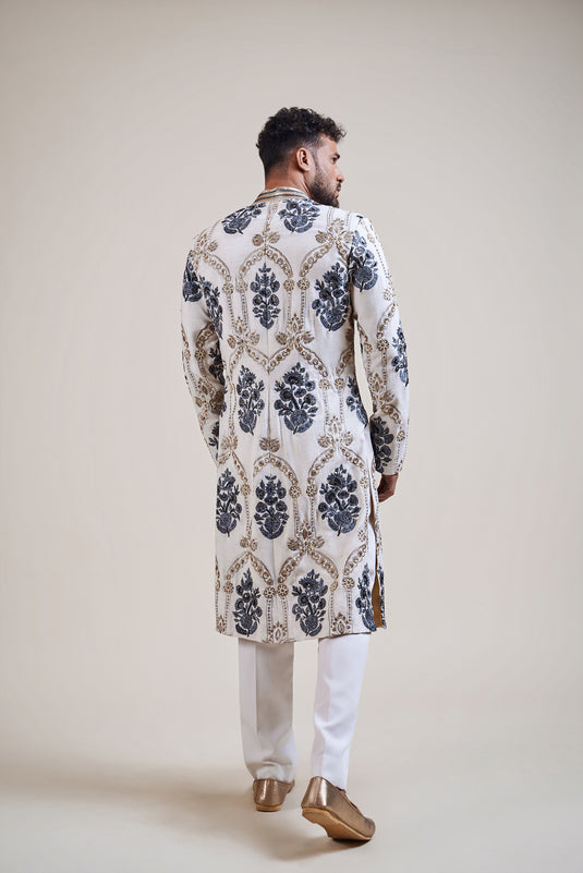 Husn ivory zari sherwani