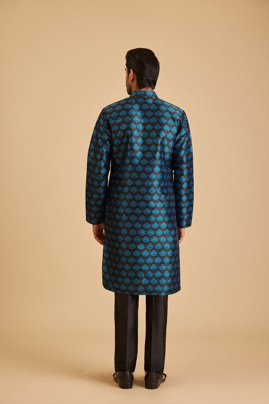 Miraas blue lotus print kurta