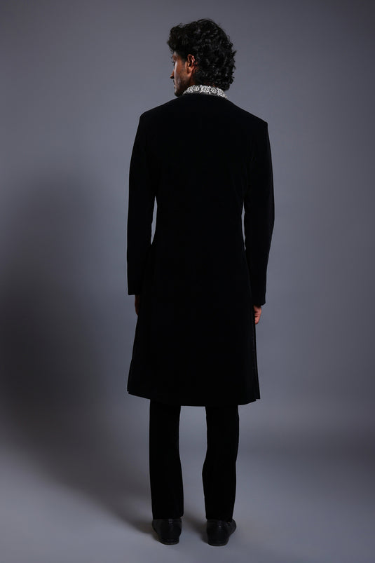 CF necklace sherwani black