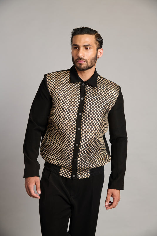 NS black intrecciato varsity