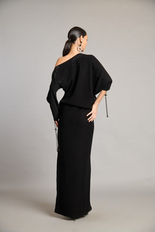 NS crystal asymmetric gown