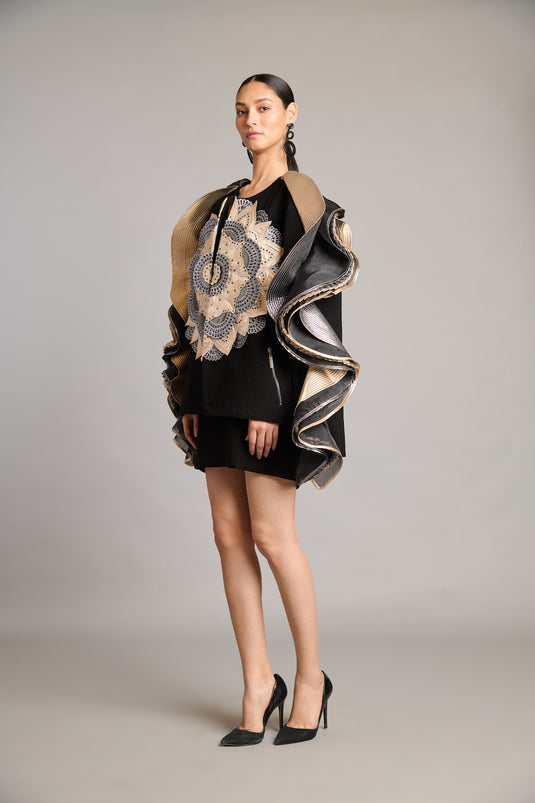 NS 3D mandala ruffle jacket