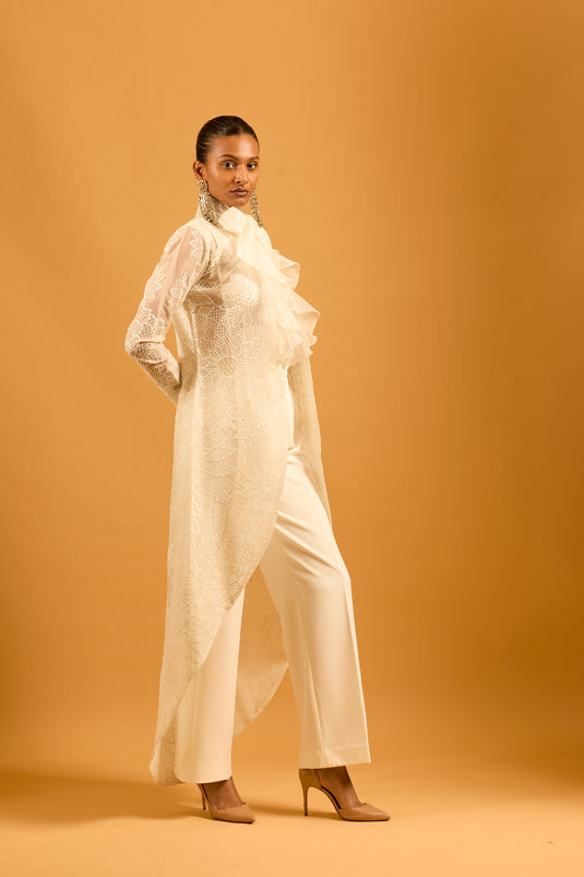 Trifecta ivory cascade shirt