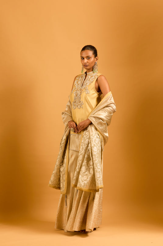 Trifecta gold mix media sharara set