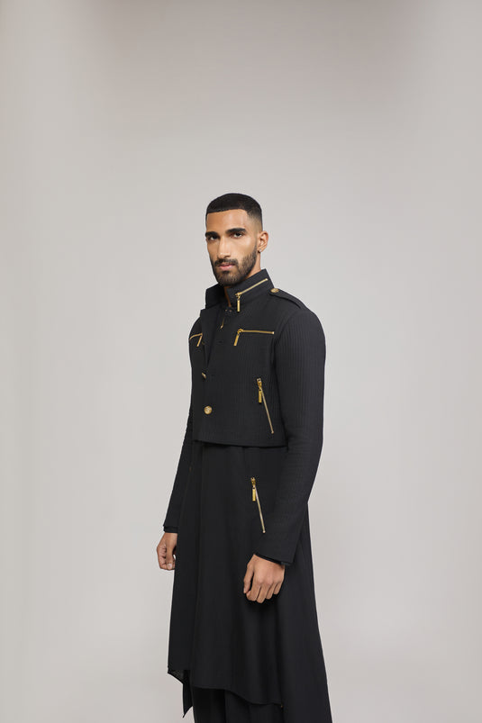 Unapologetic zipper crop jacket kurta