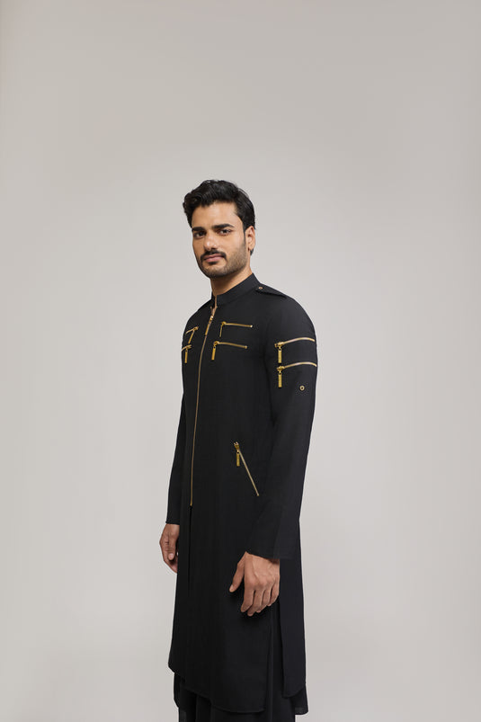 Unapologetic zipper draped kurta