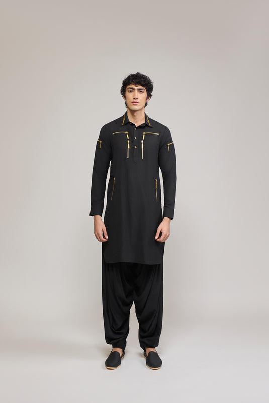 Unapologetic zipper pathani kurta