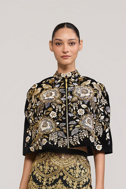 Unapologetic parsi velvet cape