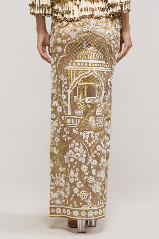 Unapologetic ivory thread work skirt