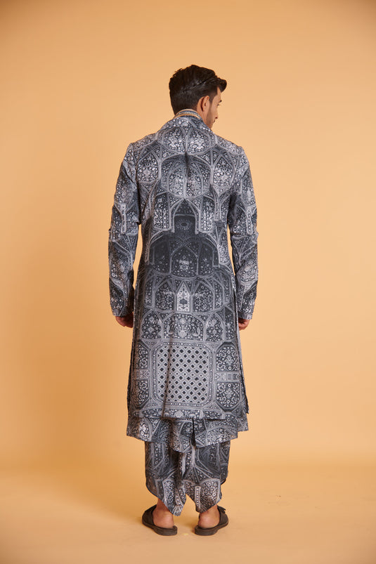 husn Mughal steel traditional formal drape
