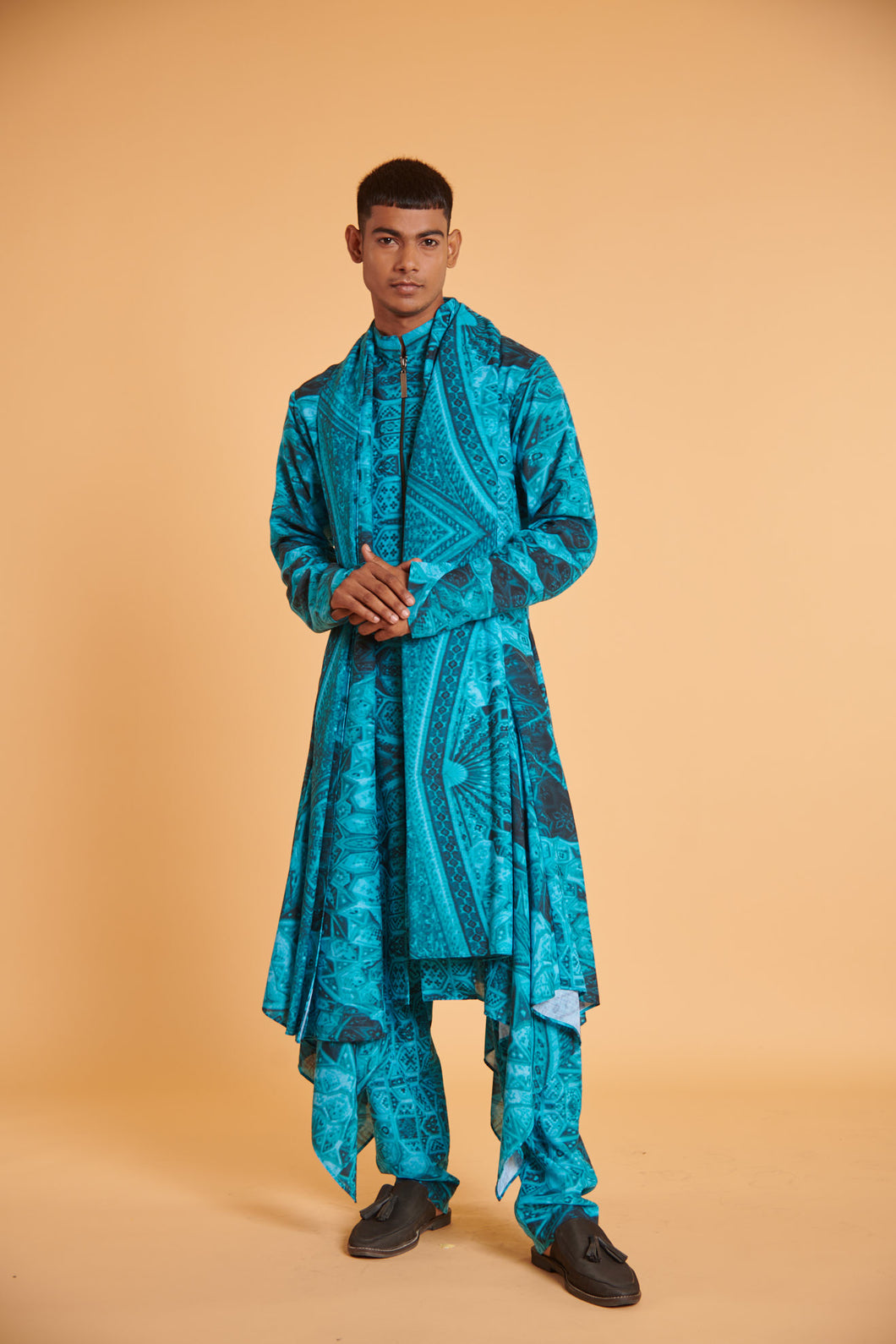 Mughal cerulean drape traditional casual