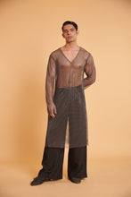 Load image into Gallery viewer, Gunmetal glam mesh cinched traditional casual