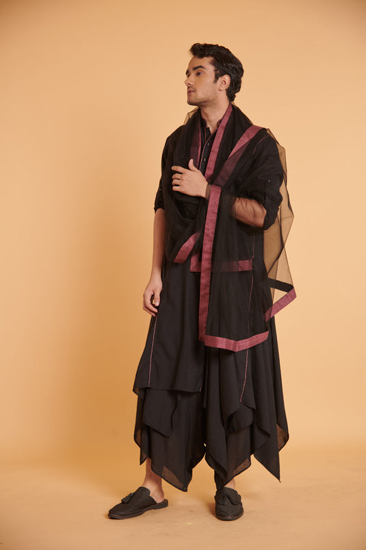 husn Noir blush traditional casual drape