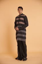 Load image into Gallery viewer, Noir gunmetal glam mesh striped traditional casual