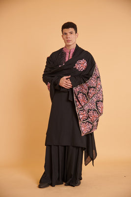 Noir metallica aari traditional drape