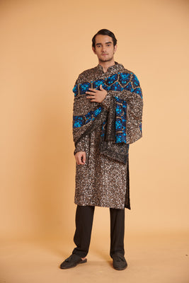 Gunmetal bling bling cerulean lattice traditional drape