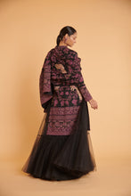 Load image into Gallery viewer, Noir grape Kashmir traditional drape