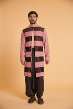 Load image into Gallery viewer, Noir glam mesh blush striped traditional jacket
