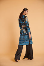 Load image into Gallery viewer, Noir cerulean Kashmir traditional jacket