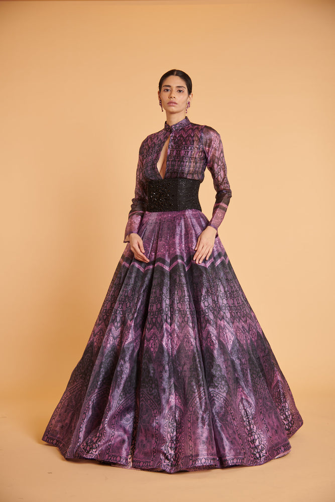 Mughal grape sheer luxe traditional jacket