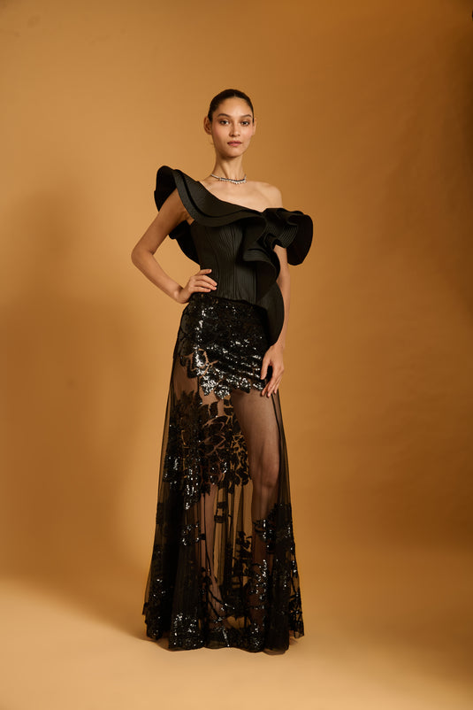 Trifecta black structural corset