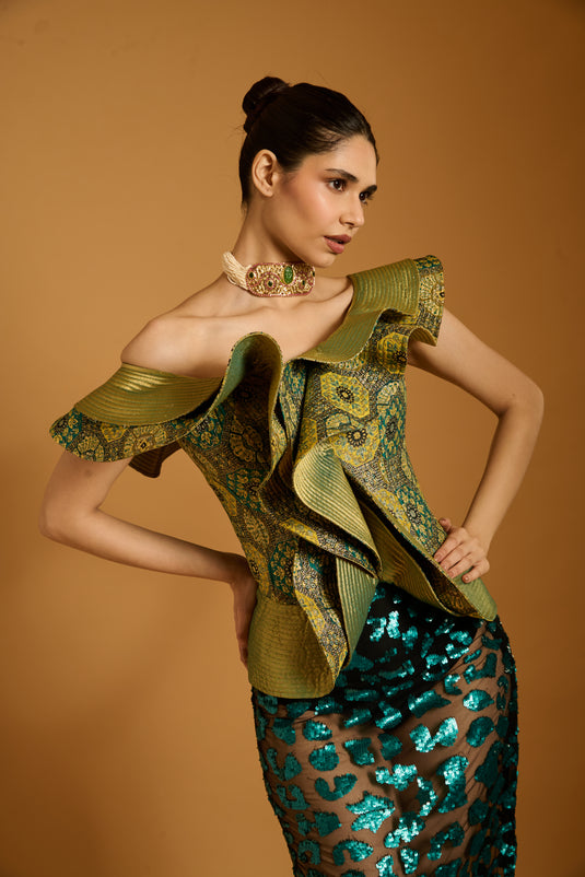 Trifecta brocade structural corset