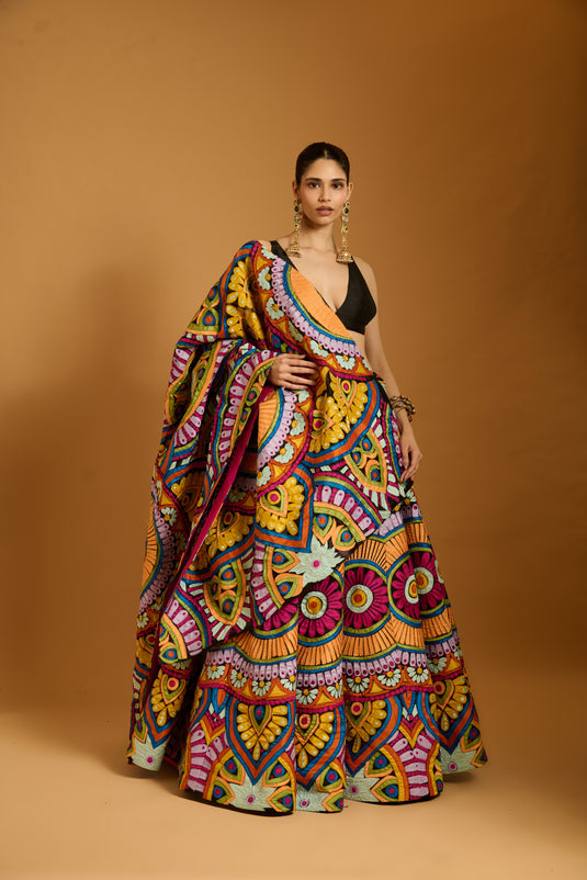 Trifecta multicolor mandala lehenga