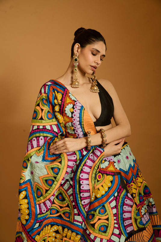 Trifecta multicolor mandala lehenga