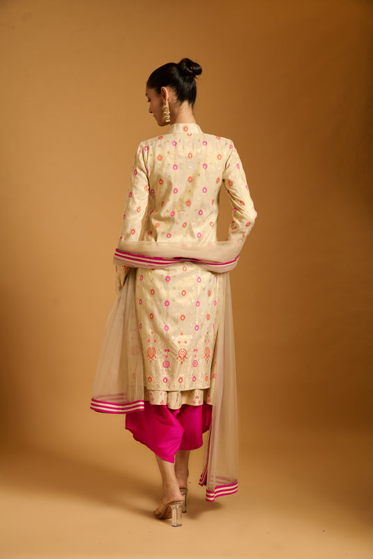 Trifecta fuchsia bootie achkan