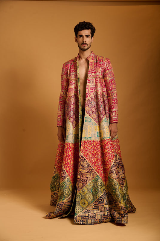 Trifecta multi brocade anarkali jacket