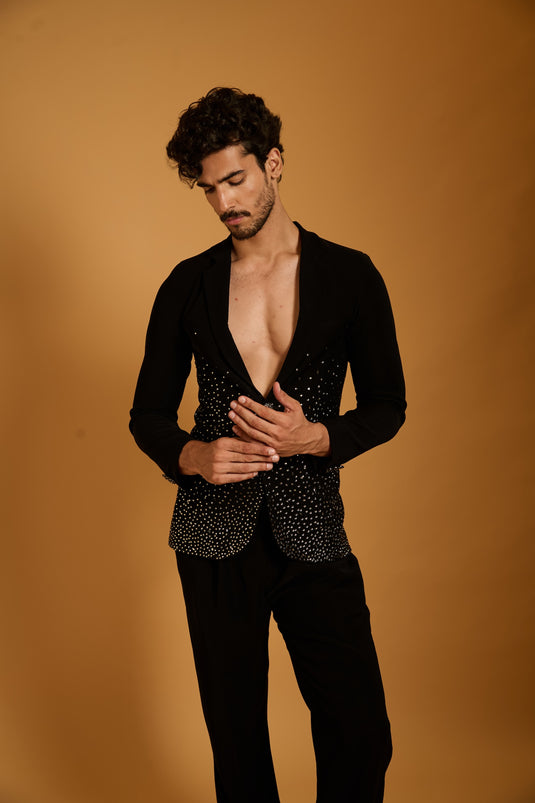 Trifecta black gunmetal crystal suit