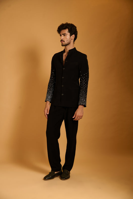 Trifecta black silver crystal bandha gala