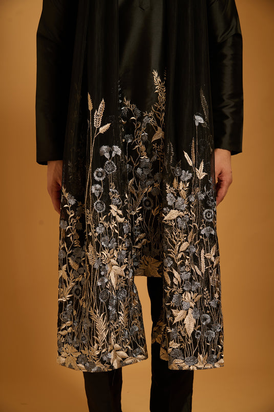 Trifecta black zari farmstead  kurta