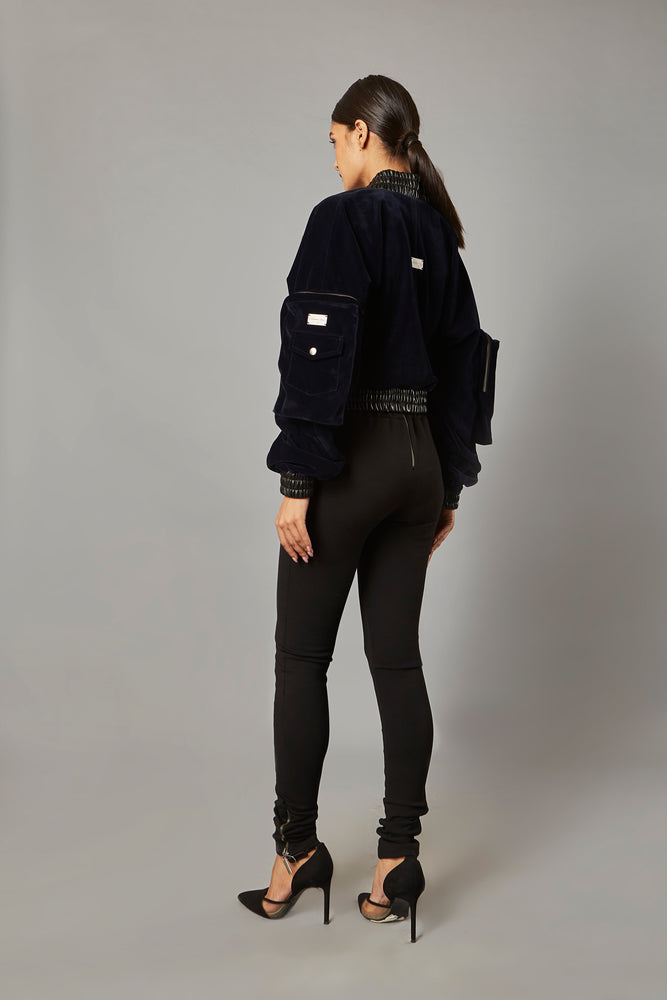 Ultra-Luxe Combat Cropped Bomber