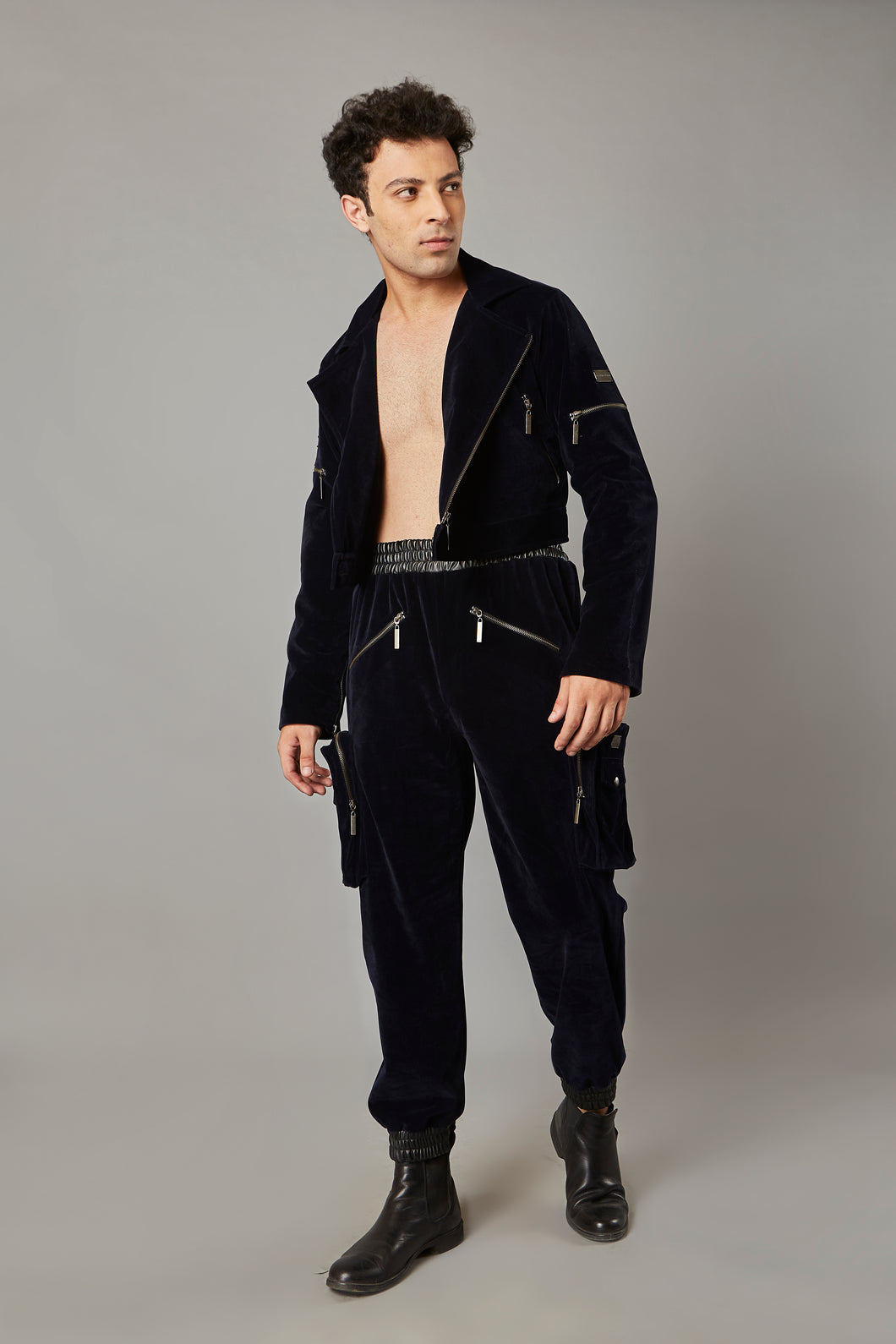 Neo Luxe Cropped Combat Navy Him