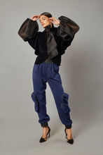 Load image into Gallery viewer, Stretch Sheen Combat Joggers Navy