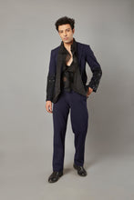 Load image into Gallery viewer, Dripping Stretch Suit Navy Him