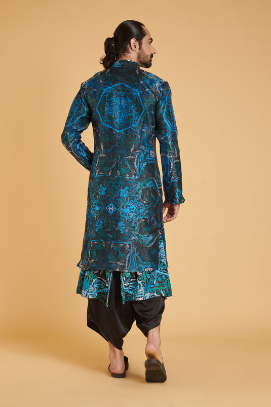 sometsuke Burakku Puranto Buru Sheer Luxe Traditional Jacket